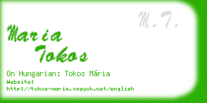 maria tokos business card